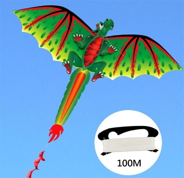 Niedlicher 3D-Dinosaurier-Drachen für Kinder, Flugspiel, Outdoor-Sport, Spielspielzeug, Garten, Stoffspielzeug, Geschenk mit 100 m Leine 2206026747157