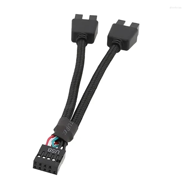 Computerkabel USB-Erweiterungskabel für Motherboard 9Pin Buchse auf Dual 9P Stecker 1/2 Expander Abschirmung Flechten