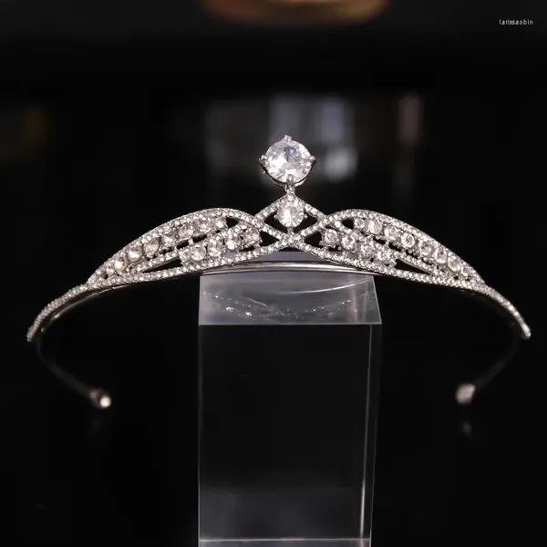 Haarspangen Silber Farbe Kristall Braut Tiara Krone Diadem Schleier Tiaras Hochzeit Zubehör Kopfschmuck Brautschmuck