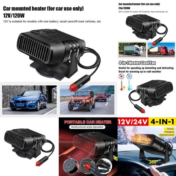 Nuovo 12V 24V Portatile 2 In1 Raffreddamento Riscaldamento Parabrezza Automatico Anti-Fog Nero Sbrinatore Riscaldatore Asciugatrice Auto F2q2