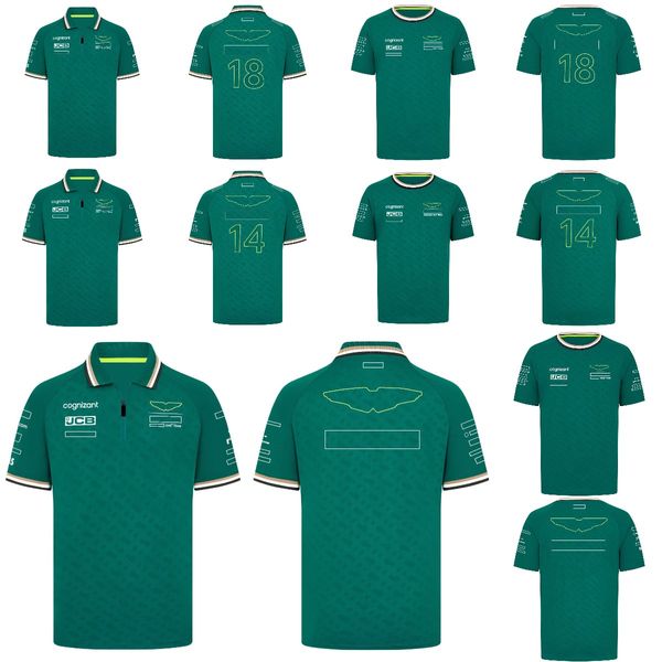 Uniforme da equipe F1 2024 Nova camiseta de manga curta Plus Size Polo Sports Racing Roupas de secagem rápida