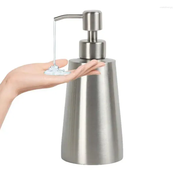 Dispensador de sabão líquido bomba garrafa de aço inoxidável shampoo recipientes 350ml capacidade produtos de higiene pessoal para loções cremes