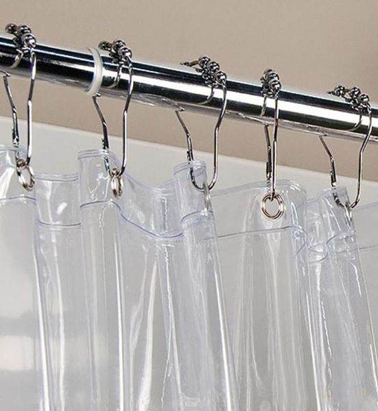 Anéis de cortina de chuveiro de metal ganchos com 5 contas rolo bola anéis de cortina de banheiro acessórios de banheiro cortina de chuveiro hh921864074993