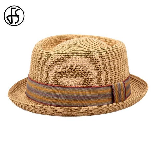 Geniş Memlu Şapkalar Kova Şapkaları F. S. Denim Caz Şapkası Past Pasta Hasır Şapka Kadın Unisex 2024 Yaz Açık Güneş Koruma Beyefendi Gangster Paname Şapkası J240305