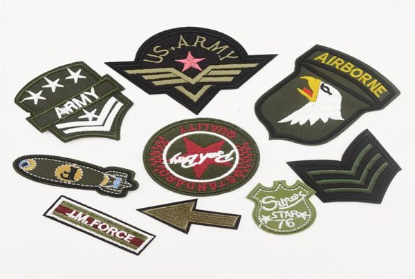 90 peças emblemas de insígnias militares do exército apliques costurados patches de ferro emblemas DIY8686324