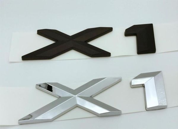 SilverBlack 3D hochwertiges ABS „X1“ Nummer Stammbuchstaben Abzeichen Emblem Buchstabenaufkleber für BMW X137518063820225
