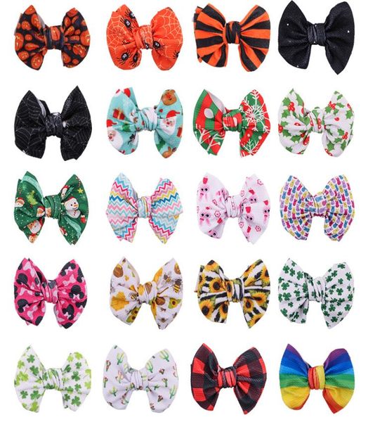 Natale Halloween Neonate Forcine Carino Ins Stampa Bowknot Fermaglio per capelli Arco leopardo Fermagli per capelli Plaid Barrette Accessori per capelli fai da te6817615