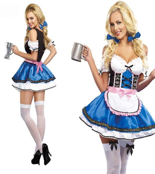 Vocole Frauen Sexy Bier Mädchen Deutsch Oktoberfest Bayerisches Kostüm Festival Karneval Party Kostüm Bar Maiden Kleidung6072451