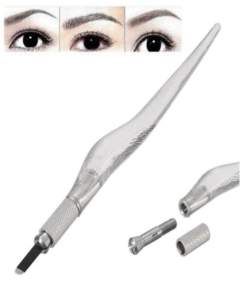 Penna per tatuaggio intero Manuale Sopracciglio Microblading Macchina per trucco permanente Matita Design unico Manico trasparente Strumenti per body art2049706