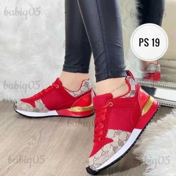 Sapatos de vestido Sapatos esportivos para mulheres em 2024 novas solas grossas de grande porte com bloqueio de cores casuais sapatos esportivos baixos em linha reta T240305