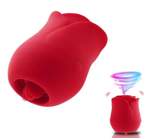 Zungenleckvibrator 2 in 1 Saugen Nippelsauger Oral Lecken Klitoris Stimulation Roseähnliches Sexspielzeug für Frauen 2108103038718