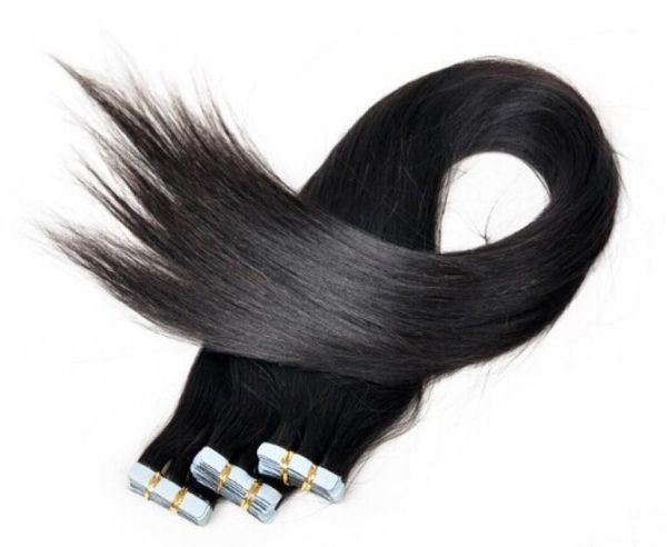 Целые 18 дюймов 20 дюймов 100 человеческих волос из искусственной кожи EMY на ленте для наращивания волос 25 г шт. 40 шт. в упаковке 1 угольно-черный DHL 9729493