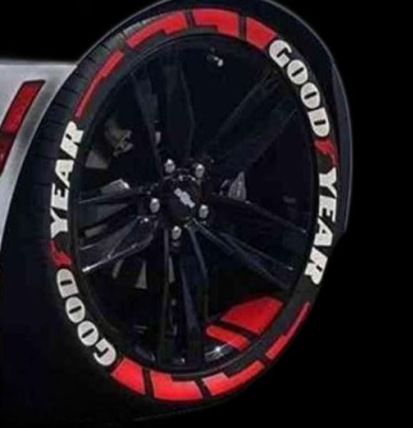 Adesivos com letras de pneus 3D de borracha reflexiva à prova d'água adesivos para rodas de corrida Decalques personalizados para carro estilo motocicleta Y224335287
