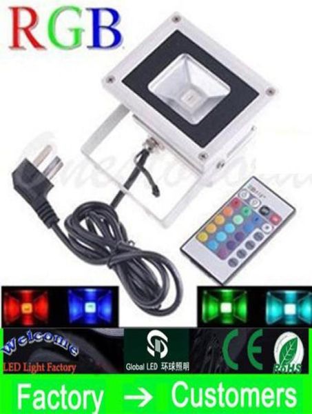 Holofote led rgb para exterior, 100w, 10w, com plugue 30w, 50w, 20w, à prova d'água, ip66, luzes de inundação com controle remoto, ac 110240v, real h8757276