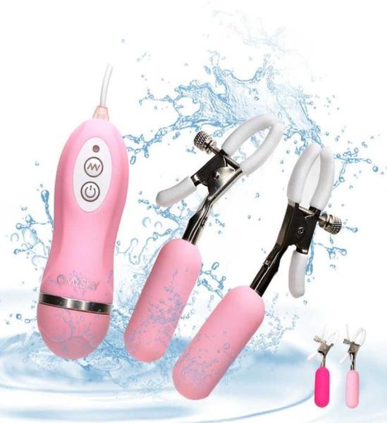 Articoli per massaggi aggiornamento 10 frequenza massaggio al seno morsetti per capezzoli vibranti vibratore silicone masturbazione femminile giocattoli sexy per Wome1360475