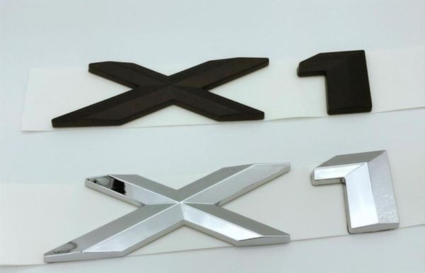 SilverBlack 3D ABS di alta qualità quot X1 quot Numero Trunk Letters Badge Emblem Lettera Adesivo per BMW X137518064454394