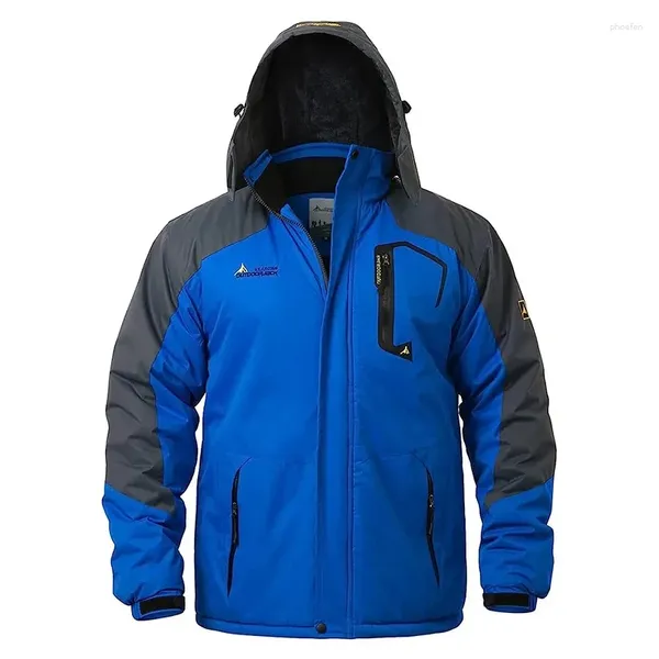 Мужские куртки, зимняя лыжная куртка, водонепроницаемая теплая толстая флисовая куртка для пешего туризма, горного треккинга, ветровка, мужская парка