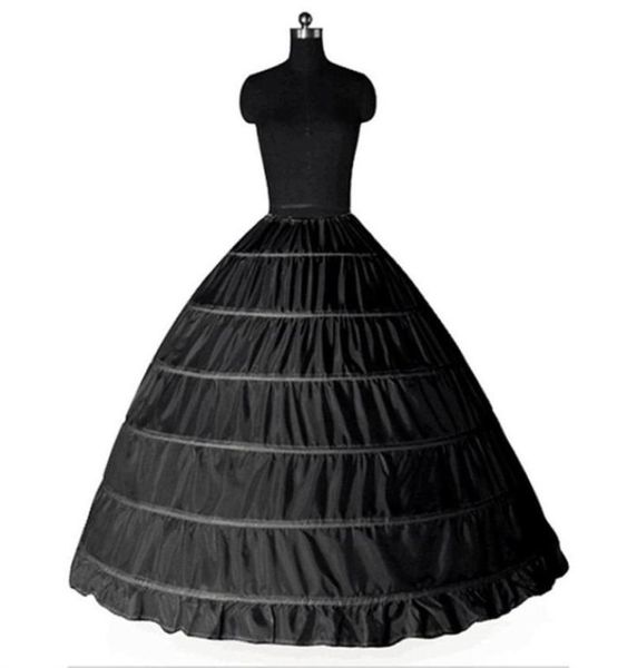 Yepyeni Büyük Petticoats Beyaz Siyah Balo Elbise Düğün Resmi Elbise Alan Alet 6 Hoops Crinoline Düğün Aksesuarları151795776579