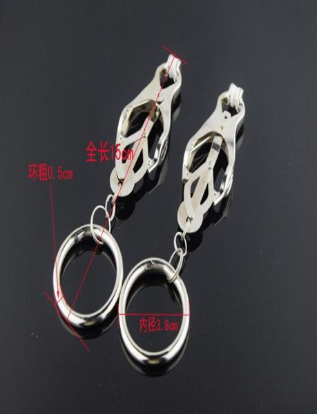 Edelstahl-Bondage-Ausrüstung, harte Klee-Nippelklemmen mit O-Ring-Clips, Fetisch-Spiele, Sexspielzeug, Produkte für Erwachsene für Frauen1615314