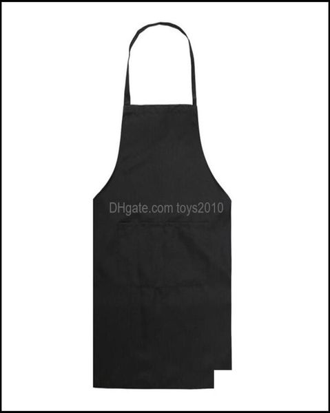 Textilien Home Gardenreine Farbe Küche Hohe Qualität Plain Schürze Tasche Colorf Kochen Frau Männer Chef Kellner Backen Schürzen Drop5812154