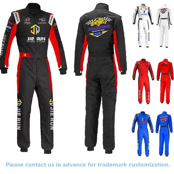 Ternos de kart personalizáveis à prova de vento, traje de moto para roupas de corrida para kart, macacão de corrida infantil 240227