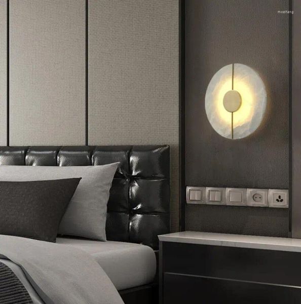 Lampada da parete minimalista stile nordico moderno apparecchi di illuminazione per interni in marmo di lusso leggero corridoio interno per soggiorno camera da letto