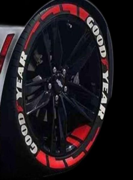 Adesivos com letras de pneus 3D borracha reflexiva à prova d'água adesivos para rodas de corrida Decalques personalizados para carro estilo motocicleta Y227564908