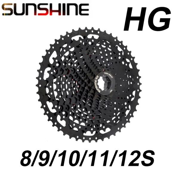 SUNSHINE Schwarze Kassette 8S 9S 10S 11S 12S MTB Fahrrad Rennrad Freilauf 11V 12V 4250T 52T für M5100 M6100 SRAM HG Nabe 240228