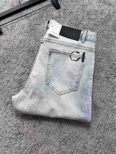 Jeans masculinos designer de luxo mens impresso jeans simples letras finas alta rua estiramento jean perna reta calças casuais hszx k9wh