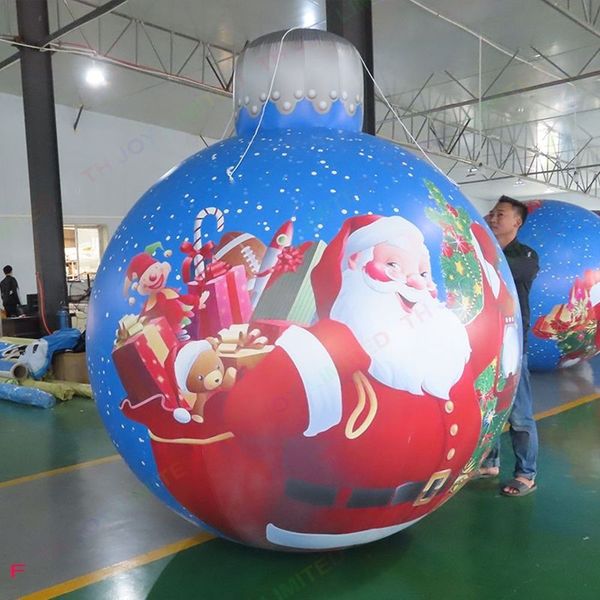 Jogos por atacado Atividades infláveis de publicidade 10mH (33 pés) Brinquedo inflável de PVC divertido em forma de esfera multicolorida Enfeite de Natal Balão de decoração de bola