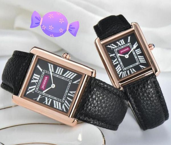 Top brand uomo e donna serbatoio quadrante romano orologi cassa quadrata cinturino in pelle movimento al quarzo data automatica marchio di moda lady boy dress amanti orologio prezzo all'ingrosso