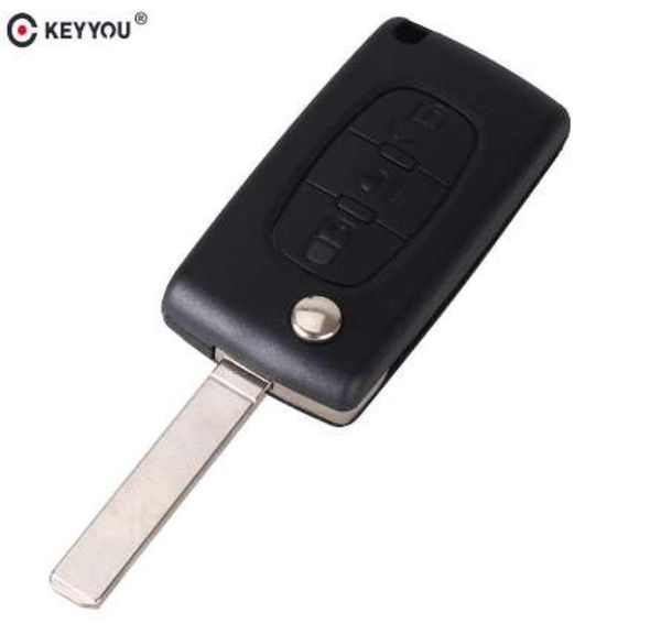 CITROEN C2 C3 C4 C5 C6 C8 3 Düğmeler için KeyYou Flip Uzaktan Araç Anahtarı Kapak Kabuğu FOB VA2 Blade CE0523644744