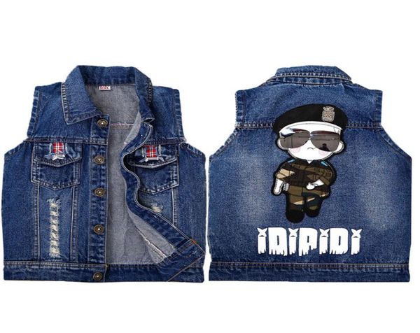 26T Gilet per bambini Ragazzi Ragazze Jeans stampati Cartnoon Gilet di jeans Capispalla Bambini Cartoon Primavera Autunno Vestiti Bambini Gilet Tops4806392