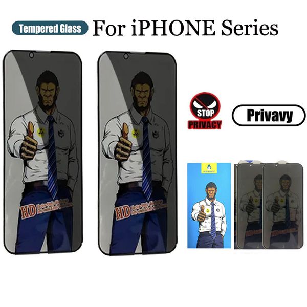 Vollständige Sichtschutzfolie für iPhone 14 12 13 11 15 Pro Max Premium Anti-Spy-Hartglasfolie für iPhone X XR XS Max 14Plus 15Plus