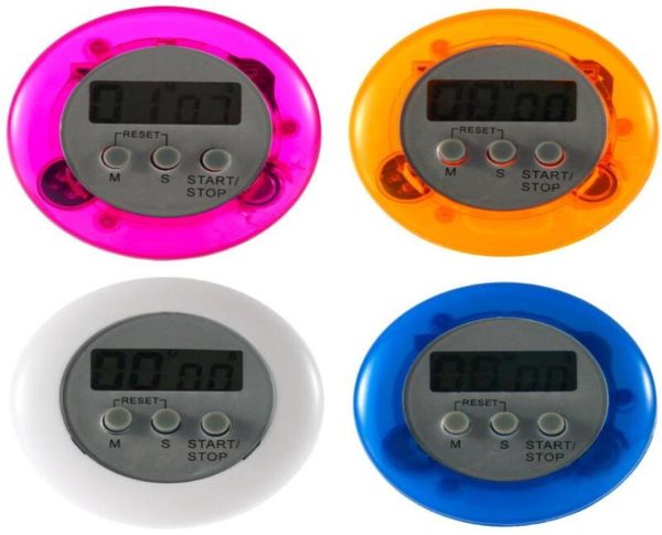 Kochen Timer Digital Alarm Küche Timer Gadgets Mini Nette Runde LCD Display Countdown Werkzeuge Batterie Installiert Mit Clip LX88991982758