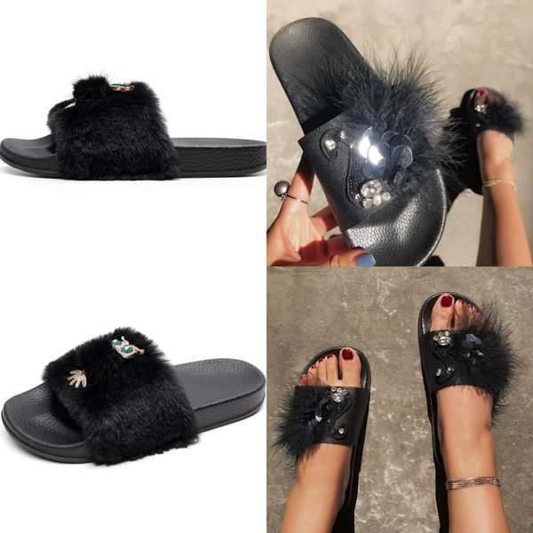 2024 Designer-Schiebe-Slipper, graue Damen-Sommer-Absatz-Sandale, hochwertige Mode-Slipper, bedruckter Slipper, flacher Slipper, Plateau-Flip-Flops, Strand, klassische flache Sandale GAI