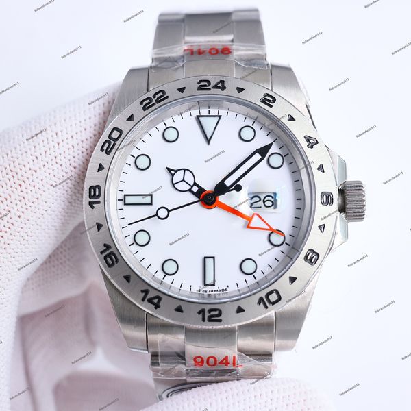 2024 Yeni 42mm Bilek Saatleri Explorer Serisi İthal Kristal Safir Cam Ayna 316s Erimiş Bulamaç Yoğun Eğitim Kabuğu Kılıf Kılıf Sleeve 3186 Entegre Hareket