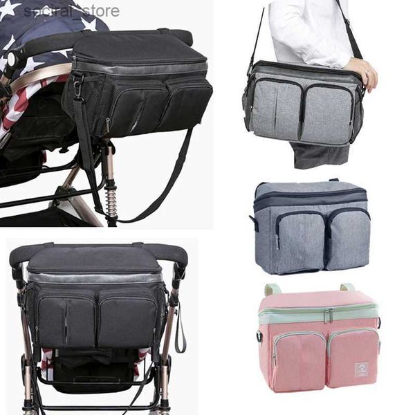 Sacos de fraldas carrinho de bebê sacos de fraldas buggy organizador bebê napper sacos mamãe mochila de viagem pendurado carrinho de carrinho de carrinho de carrinho de garrafa bagl240305