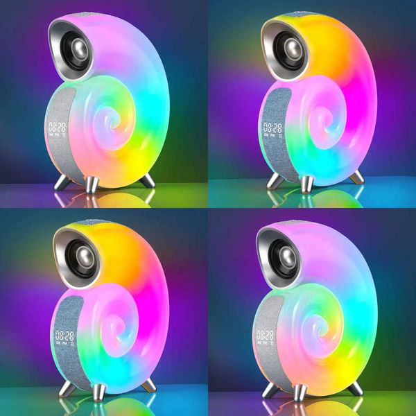 Altoparlanti wireless portatili Musica Suono stereo Subwoofer Computer S ers Bluetooth S er Controllo app Lampada da notte a LED Sveglia