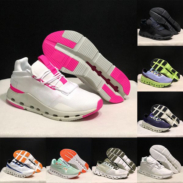 Alta qualidade Cloudes Nova Original Mulheres Homens Esporte Running Shoes Branco Rosa Preto Cinza Pérola Marrom Cloudmonster Treinadores Clássicos Cloudnova Runners Mesh Sneakers