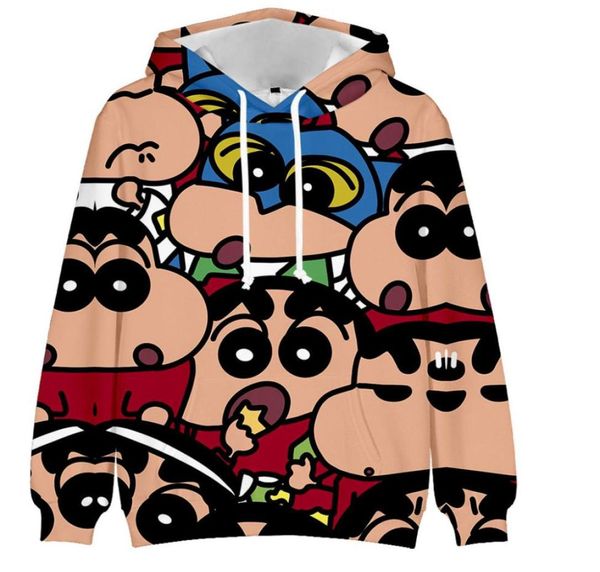 Engraçado kpop 3d hoodies anime crayon shinchan masculino feminino outono inverno moletom com capuz meninos meninas streetwear kid039s bonito topos47727024716252