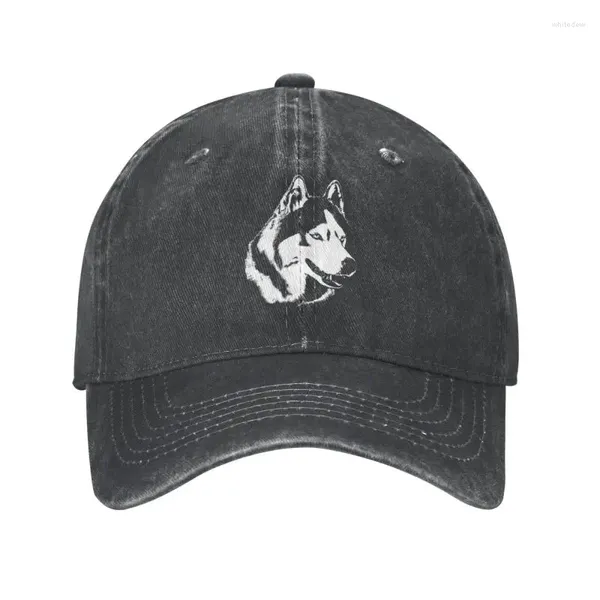 Ball Caps Benutzerdefinierte Baumwolle Mode Siberian Husky Baseball Kappe Frauen Männer Atmungsaktive Geschenkidee Papa Hut Sport