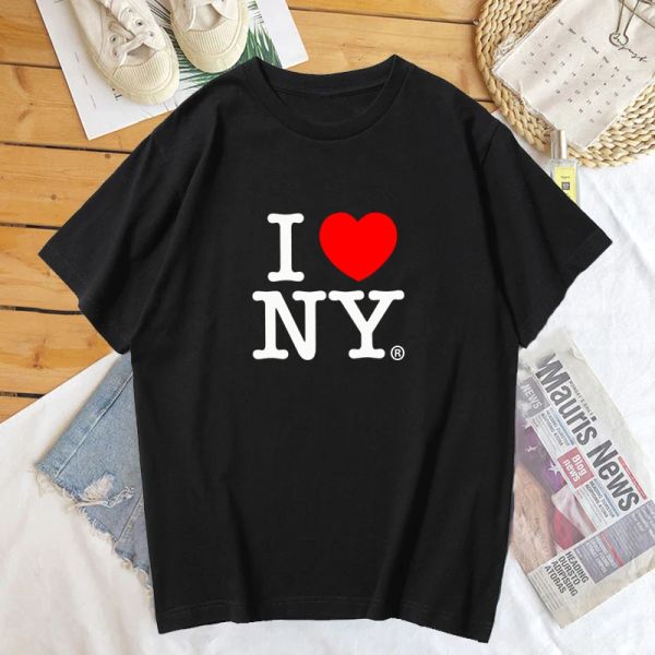 T-Shirt I Love New York Stampato Thirt Heart Women Men Cotton Shrot Maniche Donna maglietta