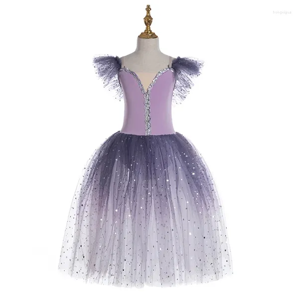 Stage Wear 2024 Gonna da ballo per balletto per ragazze Costume professionale per bambini Performance TUTU da donna lungo