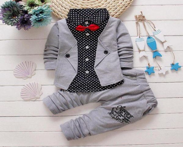 Kind Baby Junge Gentry Kleidung Set Formale Party Taufe Hochzeit Smoking Schleife Anzug Langarm Gentleman Blumen kleiner Anzug YL57440397