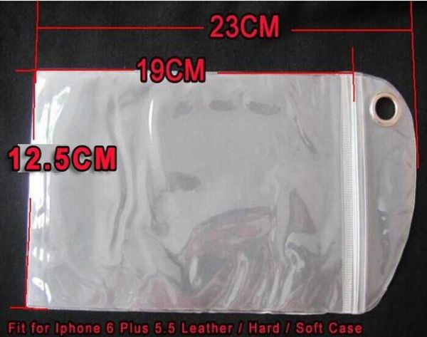 125x23cm pacote de saco de varejo embalagem impermeável zíper plástico transparente para iphone 11 pro max xr xs 8 samsung s9 s10 s20 couro hard2792792