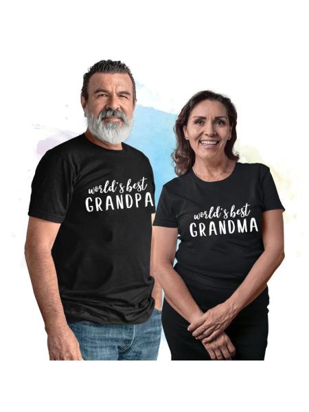 T-shirt GrandMA GrandPA T Shirt Word's Best Nonno/nonna Maglietta grafica Casual Manica corta Nonna Nonno Magliette abbinate