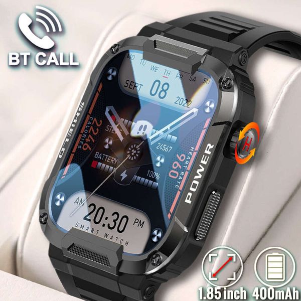 Homens relógio inteligente militar saudável monitor ai voz bluetooth chamada fiess à prova dwaterproof água esportes smartwatch para ios android telefone 2023