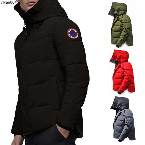 Inverno designer para baixo canadá homens mulheres moda tendência com capuz engrossado calor pena quente luxo casaco ao ar livre preto