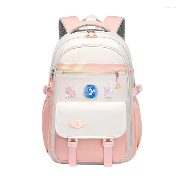 Sacos escolares meio para meninas adolescentes estudante mochila mulheres saco de livro de nylon campus bagpack